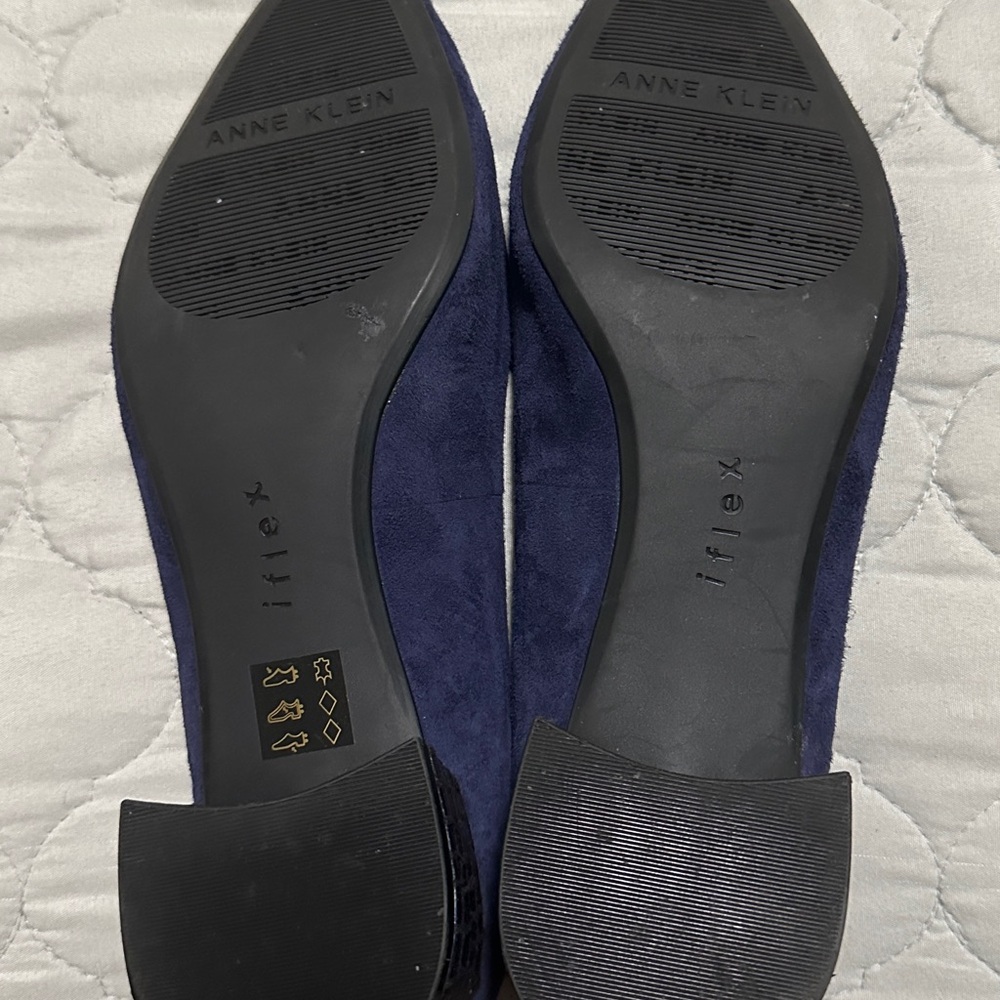 Anne Klein Deep Blue Suede Flats - Picture 6 of 7